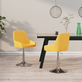 vidaXL Cadeiras de jantar giratórias 2 pcs tecido amarelo mostarda