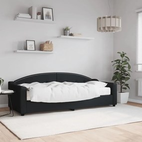 Sofá-cama com colchão 80x200 cm tecido preto