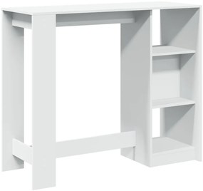 Mesa de bar com prateleiras derivados de madeira branco