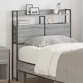 Cabeceira de armazenamento Cinza sonoma 100 cm