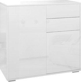 HOMCOM Aparador para Sala 2 Gavetas 2 Portas 79x36x74 cm Branco | Aosom Portugal