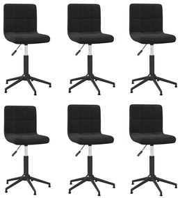 vidaXL Cadeiras de jantar giratórias 6 pcs veludo preto