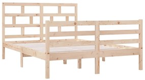 Estrutura de cama casal 135x190 cm madeira maciça