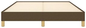Estrutura de cama sem colchão 140x200 cm tecido castanho-escuro