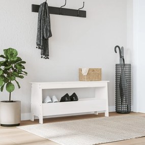 vidaXL Banco de corredor 100x28x45 cm madeira de pinho maciça branco