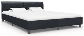Estrutura de cama 180x200 cm couro artificial preto