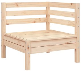 Sofá de 3 lugares para jardim madeira de pinho maciça