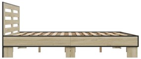 Estrutura de cama 200x200 cm derivados madeira/metal