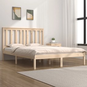 vidaXL Estrutura de cama 140x190 cm pinho maciço