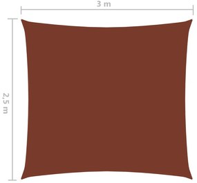 Para-sol estilo vela tecido oxford retangular 2,5x3 m terracota