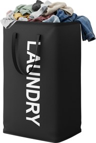 Cesto de roupa suja dobrável, 80 L 40 x 30 x 68 cm Preto