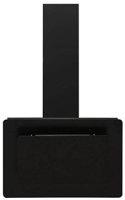 Exaustor de parede 60 cm aço inoxidável e vidro temperado preto