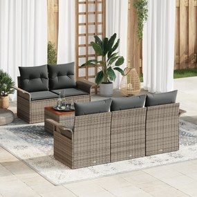 Conjunto de Sofá de Jardim vidaXL de 6 peças com Almofadas Cinzento Ra