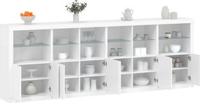 vidaXL Aparador com luzes LED 283x37x100 cm branco