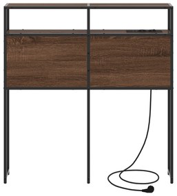 Cabeceira de armazenamento Carvalho castanho 80 cm