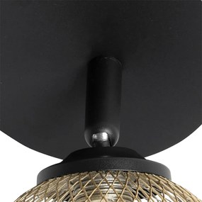 Foco preto com dourado 2 luzes - Athens Wire Rústico