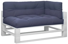Almofadões para sofá de paletes 3 pcs tecido azul-marinho