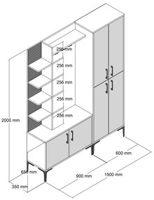 Hall Stand Viyana DA – Branco – 150x200x35 cm