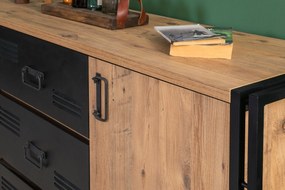 Conjunto de Mobiliário de Sala Cosmo – Pinho Atlântico Preto – TV: 180