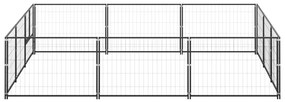 Canil para cães 9 m² aço preto