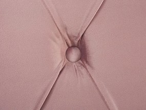 Cama de casal em veludo rosa 140 x 200 cm AVALLON Beliani