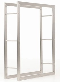 Suporte para lenha Keri em aço inoxidável 80 x 100 x 25 cm Prateado
