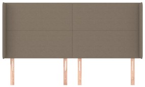 Cabeceira cama abas tecido 183x16x118/128 cm cinza-acastanhado