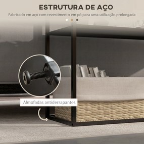 Mesa Consola Estilo Industrial Mesa de Entrada com Prateleira Estrutura de Aço e Desenho Anti-Tombo 90x30x75 cm Preto