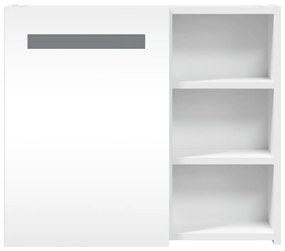 Armário espelhado p/ casa de banho c/ LEDs 60x13x52cm branco