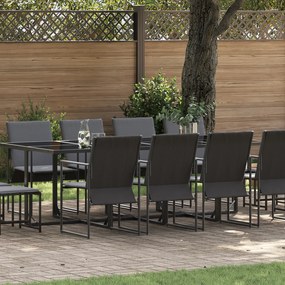 Conjunto de Jantar para Jardim vidaXL com 16 Peças e Almofadas em Aço e Textilene