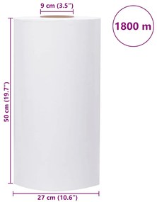 Película extensível agrícola branco 25 µm 50 cm x 1800 m