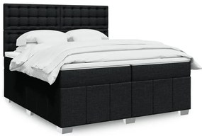 vidaXL Cama com molas/colchão 200x200 cm tecido preto