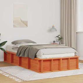 vidaXL Estrutura da Cama Castanho-mel 90 x 190 cm Madeira maciça