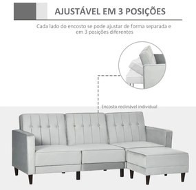 Sofá Cama Chaise Longue Rover com Encosto Ajustável - Design Moderno