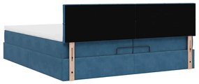 Estrutura de cama otomana com colchão 200x200 cm azul escuro