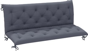 Outsunny Almofada Banco Encosto 150x98x8cm 3 Lugares Conforto Exterior 6 Cordões Fixação Jardim Terraço Cinza | Aosom Portugal