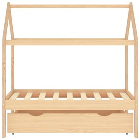 Estrutura de cama para crianças c/ gaveta 70x140cm pinho maciço