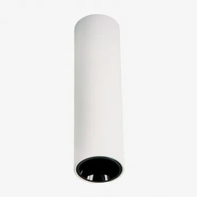 Aplique De Teto Led De Superfície Redondo Ø4 Cm Para Exterior Em Alumínio Luisiana Branco - Preto & Branco 3000k & 3 W & 38º - Sklum