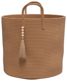Cesto de arrumação Ø40x35 cm algodão castanho