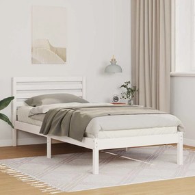 Estrutura da Cama Branco 75 x 190 cm Madeira de Pinheiro Sólido