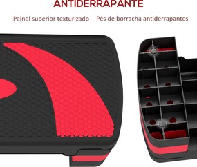 Step para Exercício Aeróbico Plataforma Step com Altura Ajustável em 3 Níveis 80x31x10-20 cm Vermelho e Preto