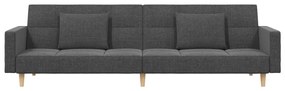 Sofá-cama 2 lugares com duas almofadas tecido cinzento-claro