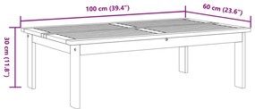 Mesa de jardim 100x60x30 cm madeira de acácia maciça