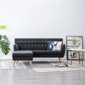 vidaXL Sofá em tecido c/ forma de L 171,5x138x81,5 cm cinzento escuro