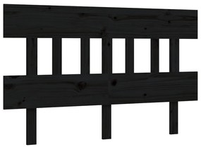 Estrutura de cama com cabeceira 140x190 cm madeira maciça preto