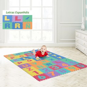 HOMCOMTapete de quebra-cabeça para crianças de 8 peças Tapetes de espuma EVA com área de cobertura 3,6m2 Não tóxico 31x31x1 cm Multicolor