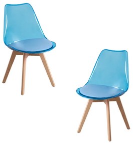 Pack 2 Cadeiras Synk Transparentes - Azul