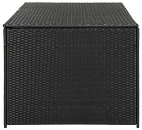 Caixa de arrumação para jardim 180x90x70 cm vime PE preto