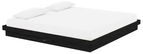Estrutura de cama 200x200 cm madeira maciça preto