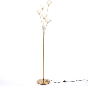 Candeeiro de Pé Dente-de-Leão, 28 x 180 cm, Interruptor de Pé, Dourado